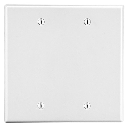 Hubbell Wiring Device-Kellems Wallplate, Mid-Size 2-Gang, 2 Box Mount Blank, White PJ23W